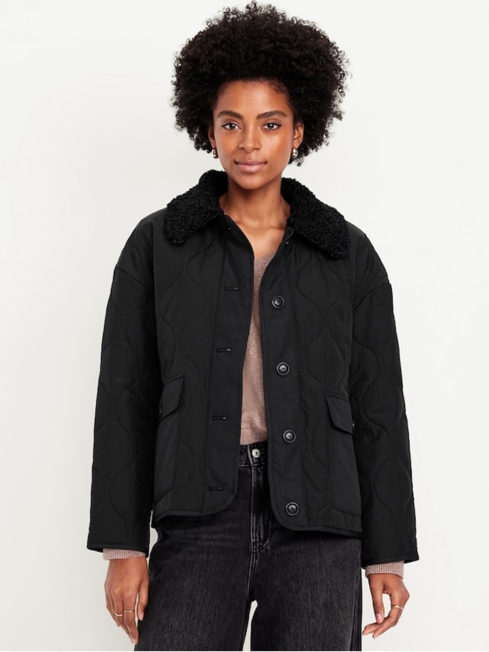 Old Navy Quilted Nylon Jacket, Black, NWT